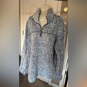 True Grit Blue Zip-Up Sherpa Sweater